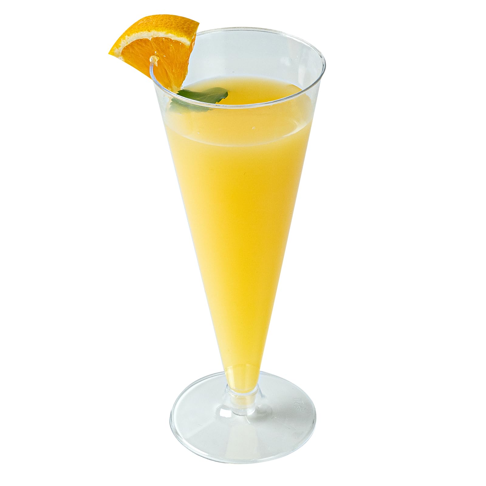 RW Base - Copas de tostado de 6.5 onzas, 20 copas de champán desechables, con una base de extracción, vasos de cóctel de plástico transparente, servir vino espumoso, para fiestas Restaurantware