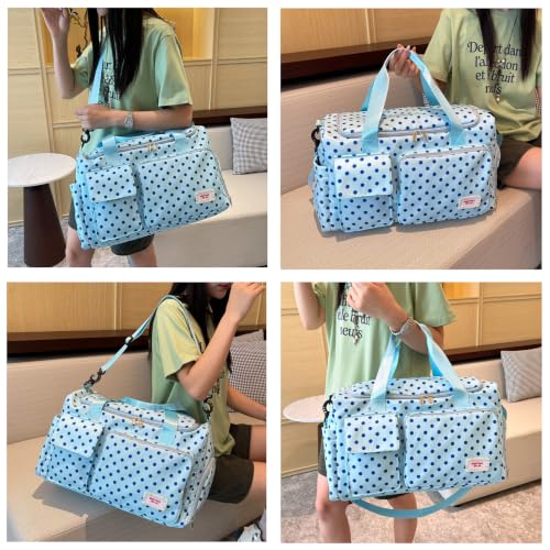 Image of Small Gym Bag for Women, Travel Duffle Bag Carry On Weekender Bag with Shoe Compartment