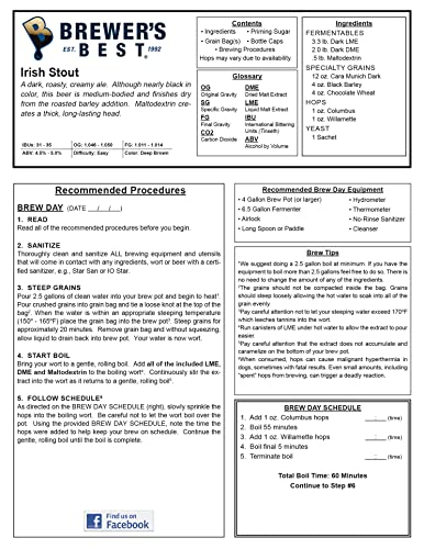 Brewer's Best - 1023 - Home Brew Beer Ingredient Kit (5 Gallon), (Irish Stout) Yellow #TOP2