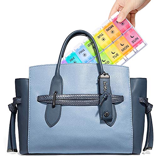 DANYING Large 7 Day Pill Organizer 2 Times a Day, Push Button Weekly Pill Box, Vitamin Pill Case, Pill Container - Thumbnail 7