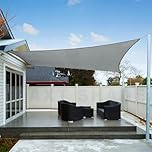 AXT SHADE Sun Shade Sail Waterproof 2x3m Rectangle UV Block Canopy Awning for Patio Outdoor Garden Backyard -Light Grey