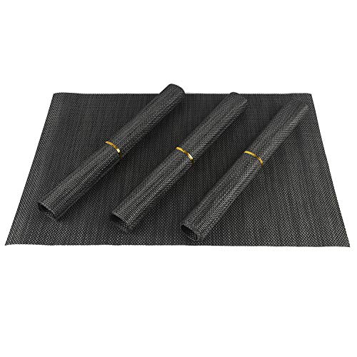 HOGAR AMO Set de Table, Lot de 4 Sets de Table Napperons en PVC pour Salle à Manger/Cuisine tressé antidérapant Lavable Isolation Thermique