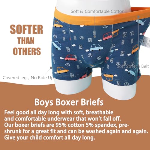 Boys Underwear, Dinosaur Toddler Boys Boxer Shorts Briefs 8 Pack Baby Kids Cotton Underpants 2-12 Years3