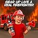 Liberty Imports 10 PCs Fireman Gear Firefighter Costume Role Play Career Dress Up Starter Toy Accessories Pretend Play Set with Helmet, Tools for Kids, Toddlers