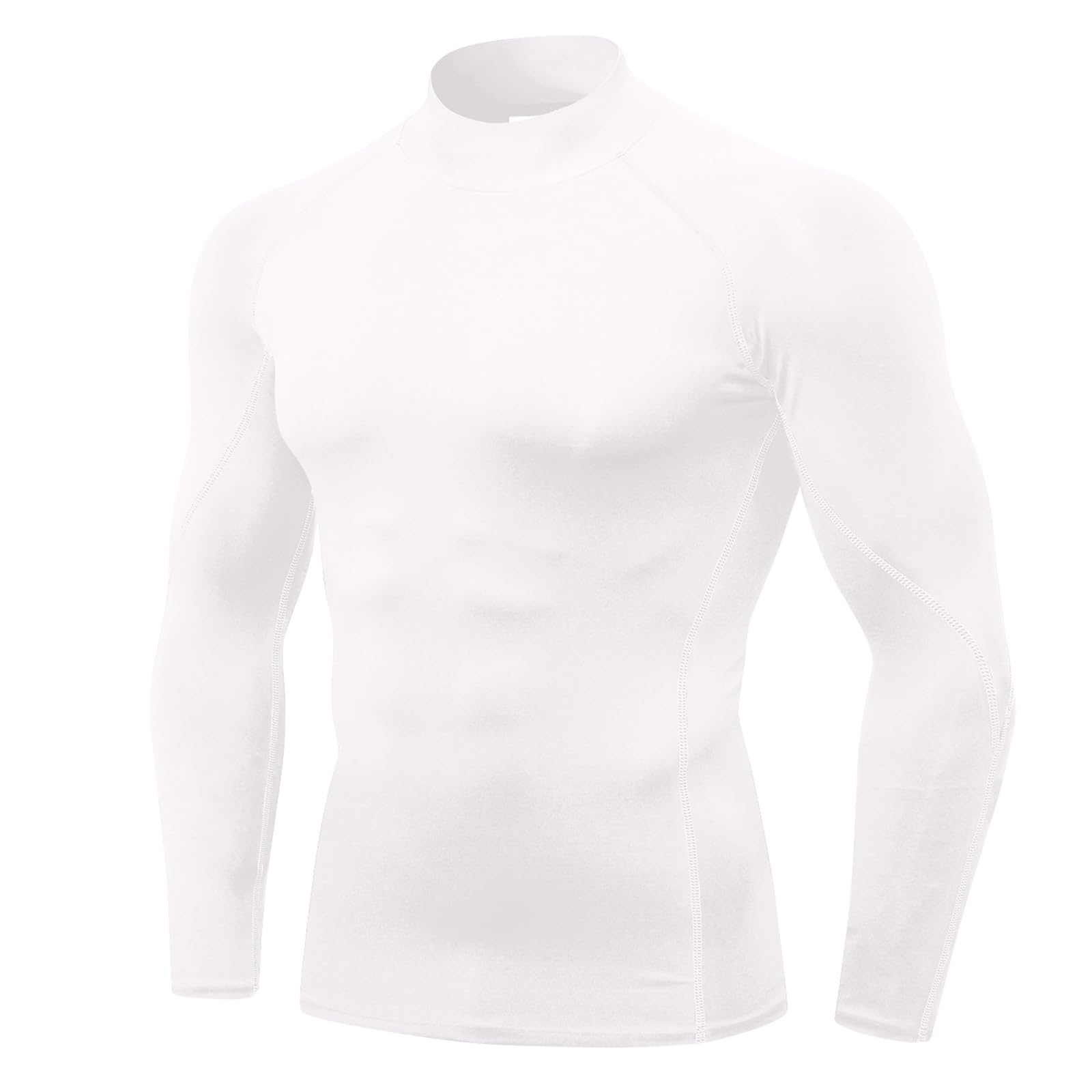 Men's Compression Shirts Long Sleeve Athletic Running Tops Football Turtle Neck Shirts Sport Baselayer Undershirt