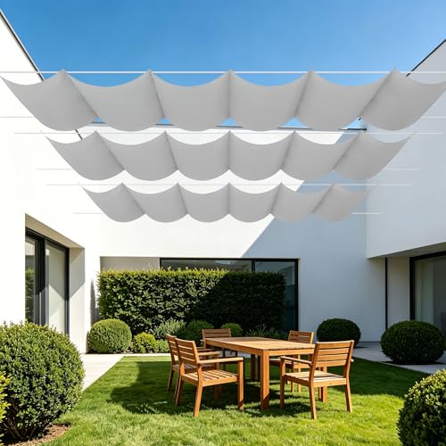 Toile d'ombrage rétractable imperméable avec oeillets pour terrasse et balcon