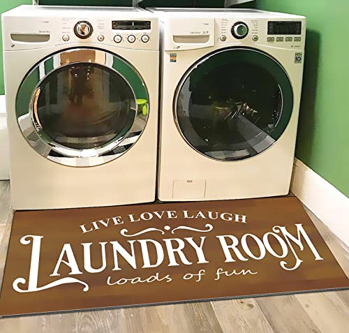 Ukeler Vintage Wood Laundry Room Area Rugs Non Slip Natural