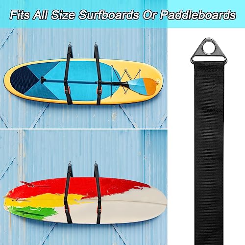 Image of GOBUROS Paddle Board Carrying Strap, Adjustable SUP Kayak Carry Strap with Detachable Storage Bag and Metal Hardware for Paddle boards, Surfboards, Long boards, Canoe and Kayak, Black