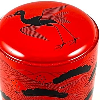 Amazon.co.jp: 曙棗 朱塗 塗師「井筒寛斎」 精中好 玄玄斎好 共箱 漆器
