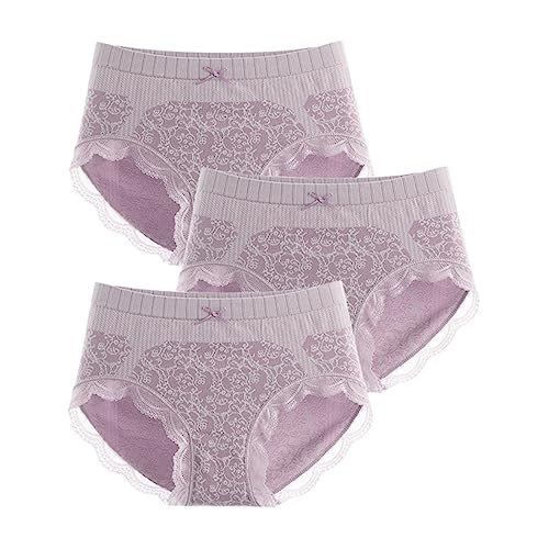 Culottes taille haute en coton pour femme sous-vêtement violet avec lacets taille M