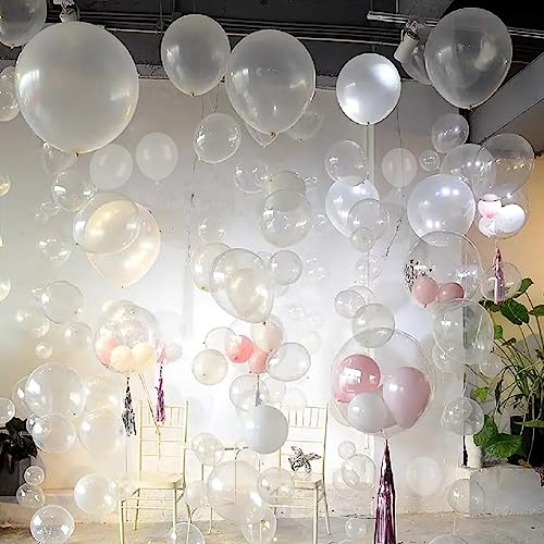 Image of 200pcs Clear Balloons 5 Inch Mini Transparent Latex Balloons