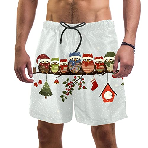 Maillots de bain hommes hiboux mignons de Noël JDEZ short plage piscine
