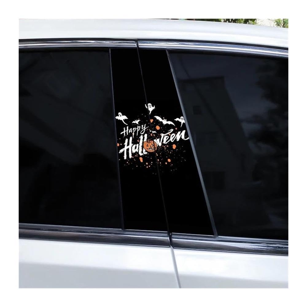 Body Parts 2pcs Halloween in English Car Center Column Sticker DIY Car B-Pillar Decorative Decals(N)
