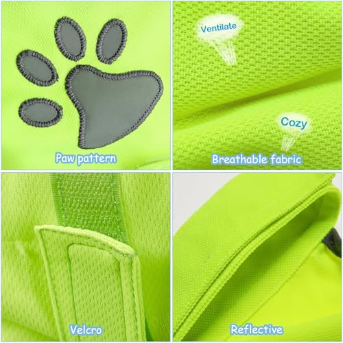Sikweny Warnweste Hund Reflektierende Streifen Hundewarnweste mit Reflektierenden Elementen Warnwesten Einstellbares Design für Nachtwanderungen Outdoor Abenteuer Radbegleitung Training und Gesel (L)