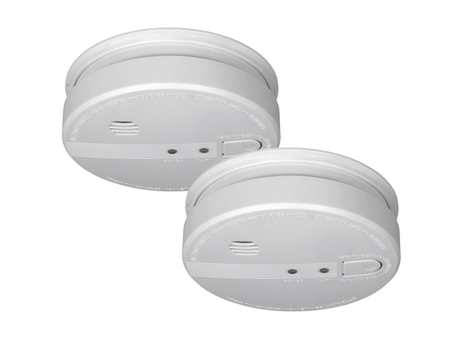 Juego de 2 detectores de humo conectables con conexión de 230 V + batería de reserva, señal de alarma de 85 dB