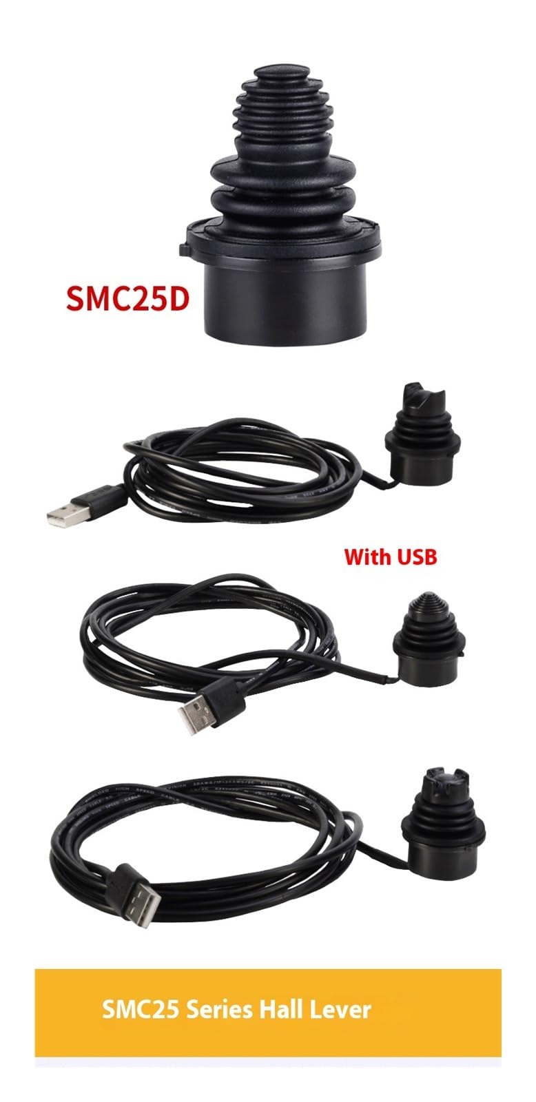 Joysticki, Joystick Halla SMC25 przemysłowy, Micro dwuosiowy Kciuk Uchwyt joysticka B(SINGLE AXIS_0-5V)