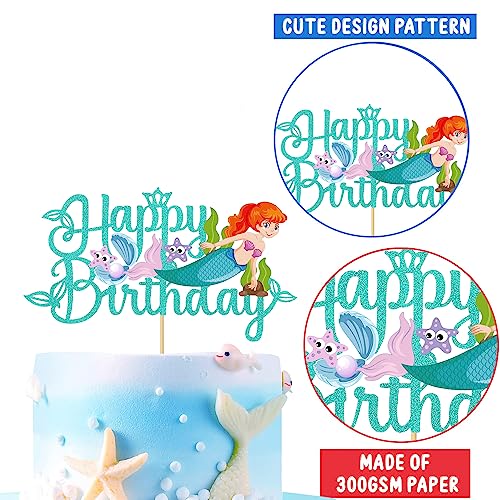 Image of Party Propz Mermaid Cake Topper - Huge Mermaid Theme Cake Topper for Girls, Mermaid Cake Toppers, Cake Toppers for Cake Decoration, Mermaid Cutouts, Mermaid Decoration for Birthday Girls