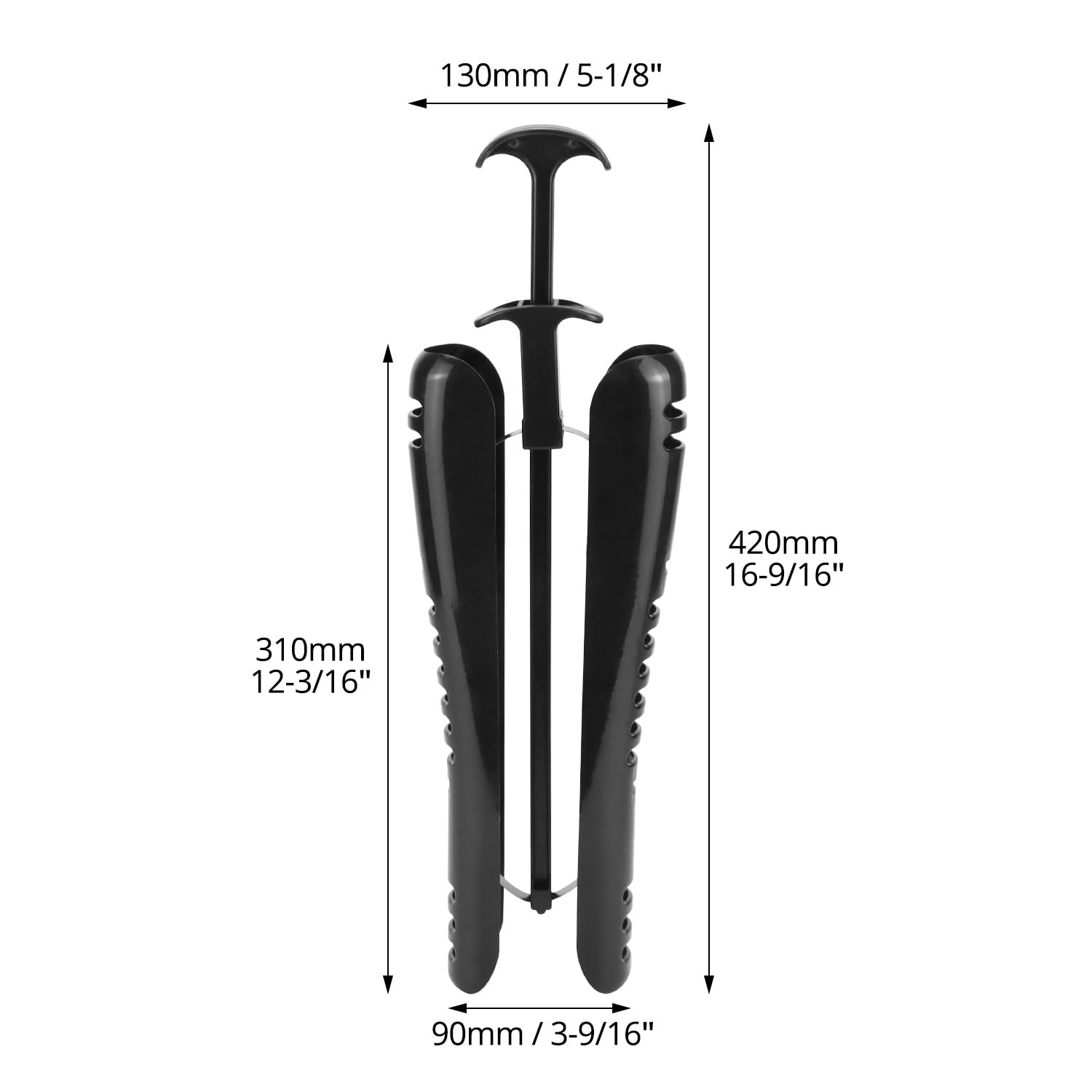 QWORK® 4 Piezas hormas para botas, 31 cm moldeador de botas con asa, soporte de bota negro