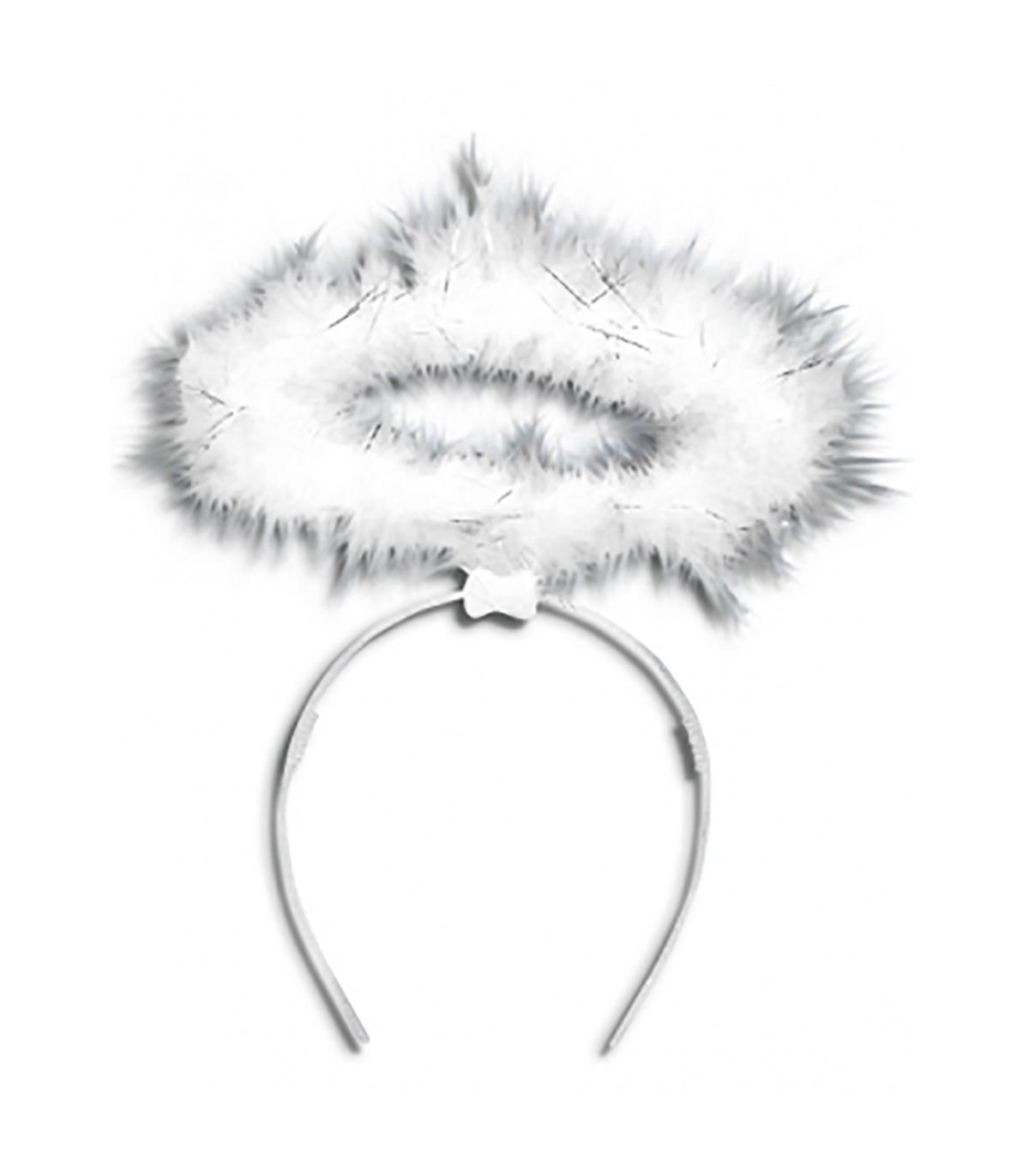 Islander Fashions Womens Black White Fluffy Halo Angel Fairy Headband Ladies Fancy Xmas Parties Accessories White U88329
