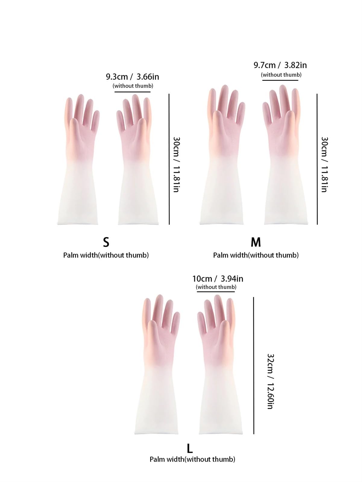 2 pares de guantes látex reutilizables for limpieza, for lavar platos y palmas en relieve, domésticos impermeables for la ropa Para La Industria Del Agua, Jardinería, Agricultur(Pink,L)