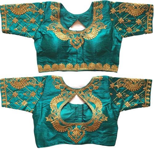 D'VINS Damenbluse, schwere Stickerei, indische Designer Cover