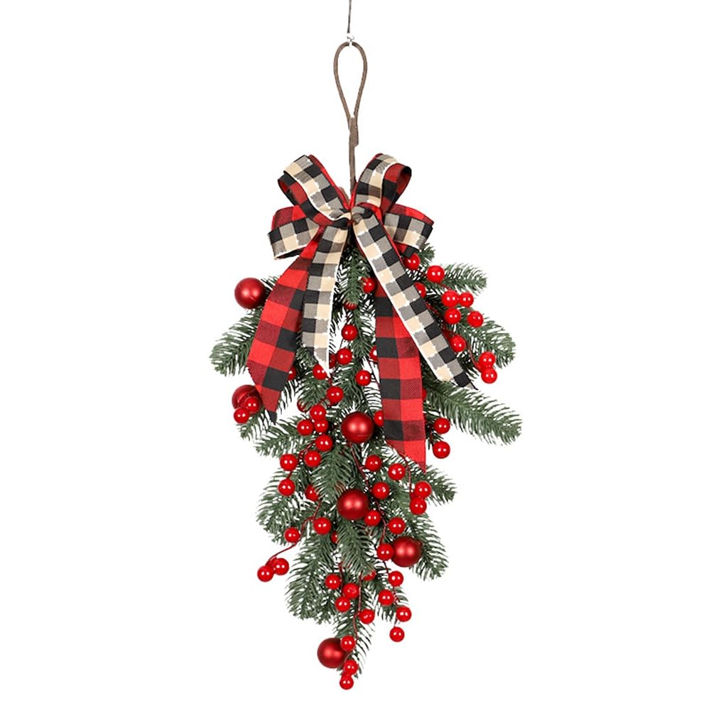 CTRLZS Christmas Decorations Wreaths Pendants Christmas Bows Garden and Courtyard Decorations