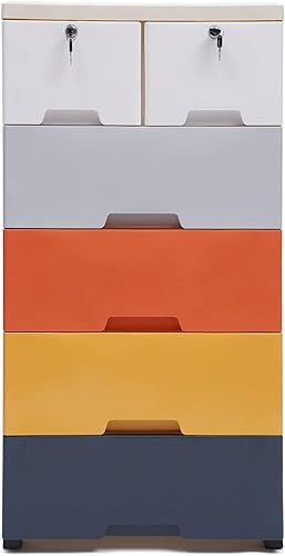 Almacenamiento de plástico 6 cajones, organizador de cajones de almacenamiento para guardar ropa, juguetes, libros infantiles y otros artículos, etc