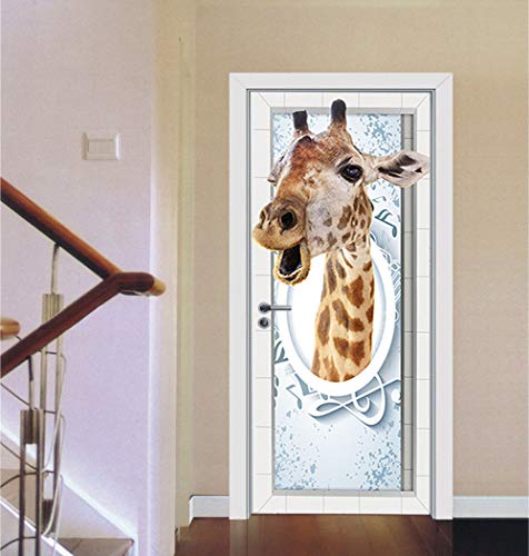 Pegatinas de Puerta Elegantes Blancas 3D para Paredes, Dormitorio, Personalidad, Mural Autoadhesivo, DIY, calcomanías para el hogar A7 77x200cm