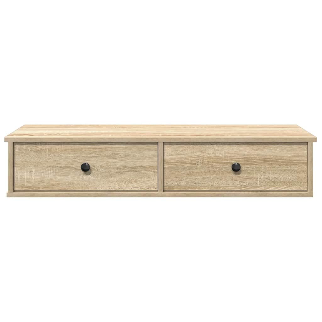 Estantería de pared con cajones, roble Sonoma, 100 x 37,5 x 19 cm