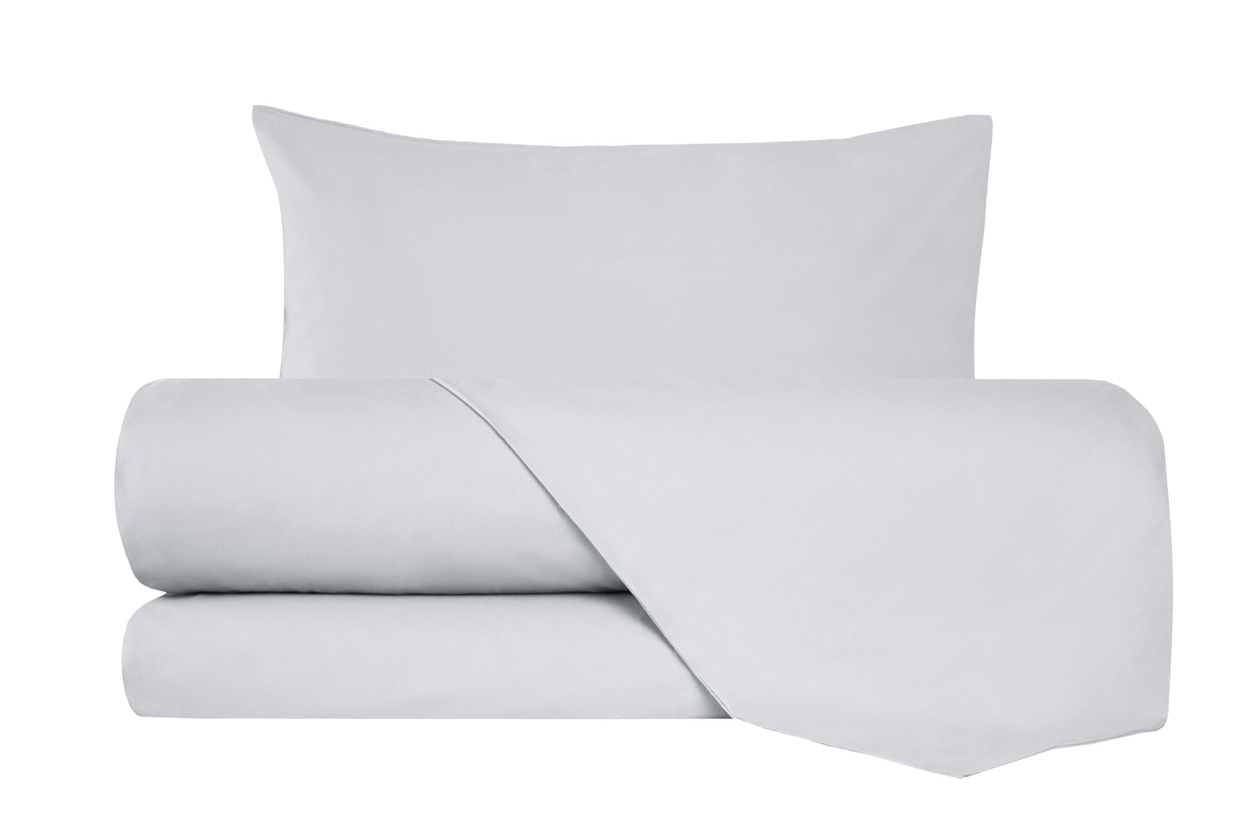 Novilunio Completo letto lenzuola flanella caldo cotone 100% cotone Made in Italy - Singolo - Bianco