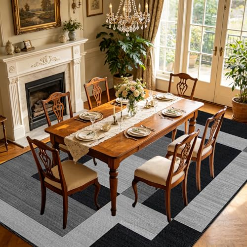 Tapis de salon lavable en machine antidérapant grand pour chambre