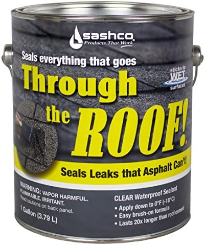 Sashco Through The Roof Sealant Low VOC, 1 Gallon Container, Clear (Pack of 2)