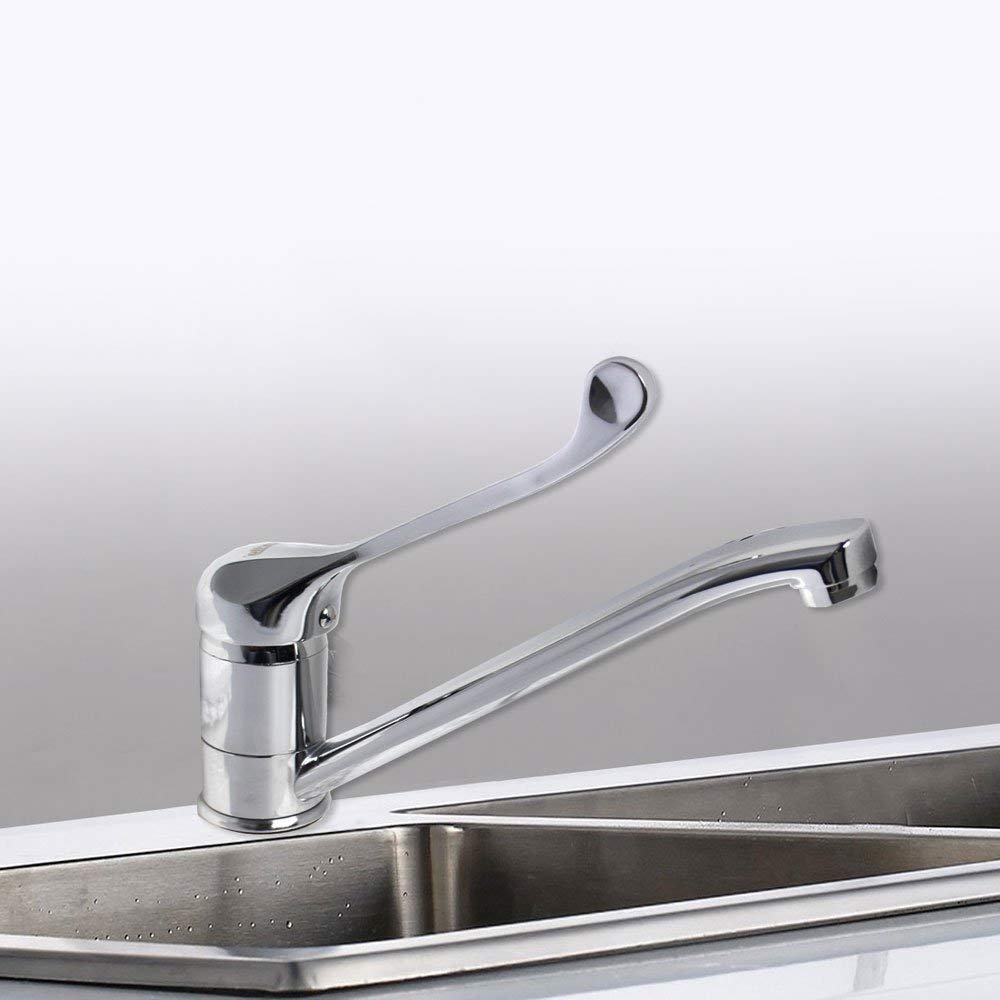 Rubinetto Cucina A Due Fori Vetrineinrete | Beccuccio Orientabile In Ottone Cromato - Foto 2