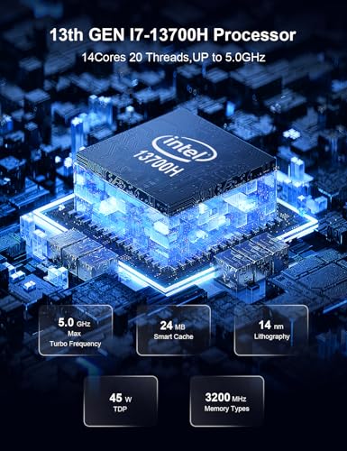 Image of HYSTOU Mini Gaming PC I7: 64GB DDR4 Ram 1TB NVMe SSD Mini PC I7 13700H Mini Gaming PC with Nvidia RTX 3050 Graphics Card