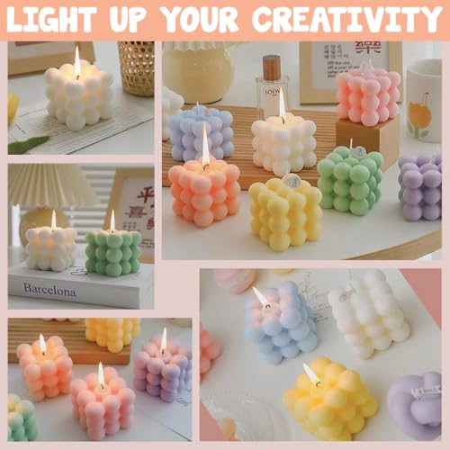 Image of Kalakaram DIY Scented Bubble Candle Making Kit for Beginners | Soy Wax Candle Craft Kit with Silicone Molds, Fragrance, Colors & Tools | Art & Craft Set for Kids & Adults | Home Decor & Birthday Gift