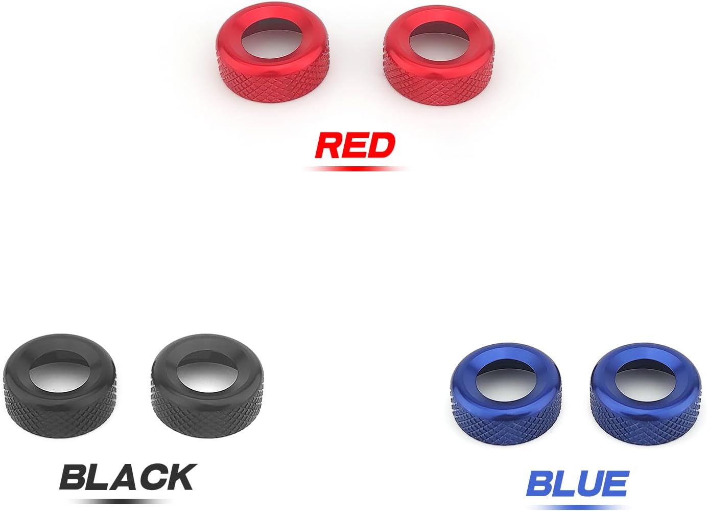 Aluminum Alloy Knob Ring Cover Trim Set Compatible with Kia Carnival / K5 / Sportage / K8 / EV6 / NIRO 2025 / Sorento 2025-2026 AC Climate Control Knob Covers 2PCS (Black)