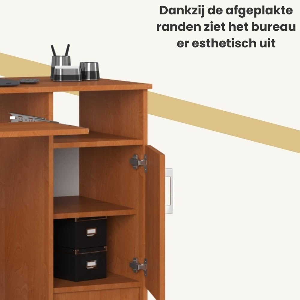 Akord Bureau 3 Laden 1 Kleerkast Ana Wengé/wit 124x52x74