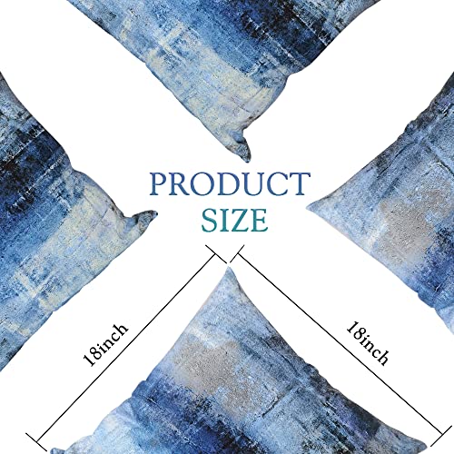 Jmbeauuuty 2 Pack Square Throw Pillow Covers Soft Short Plush Cushion Cover Abstract Jeans Color For Home Sofa Bed Couch (Blue Grey) #TOP1