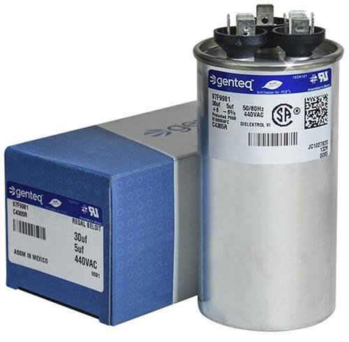 Ge Genteq Capacitor Round 30/5 Uf Mfd 440 Volt 97F9981 (Replaces Old Ge# Z97F9981), 30 + 5 Mfd At 440 Volts #TOP27