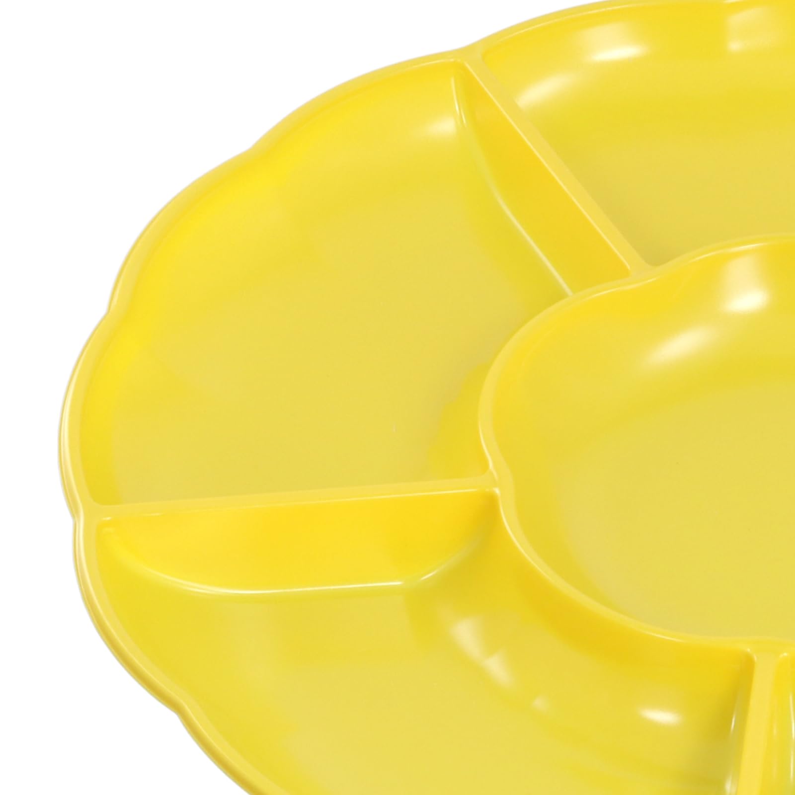 PINGEUI Lot de 30 plateaux de service en plastique réutilisables de 30,5 cm avec 6 sections, pour collations, fruits, bonbons, desserts, noix, 5 couleurs