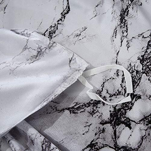 choicehot Grey Bedding Set Marble Duvet Cover Double Size 3 Pcs Ultra Soft Microfiber Polyester Quilt Cover with Zipper Closure, 1 Pcs 200 x 200 cm Quilt Cover + 2 x Pillowcase
