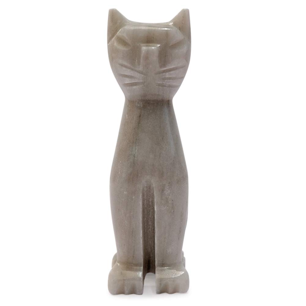 Serre-livres chat marbre blanc statuette design livre étagère bureau