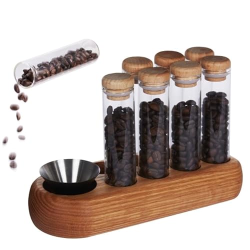 Teyearlife Coffee Bean Cellar Tubes Single Dose Set of 8 Borosilicate Glass Sealing Tubes for Espresso Enthusiasts and Baristas Smoother Pouring Without threads