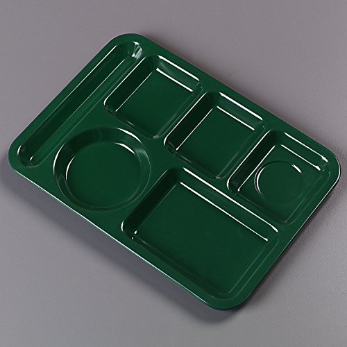 Cfs Left-Hand Heavyweight 6-Compartment Melamine Tray 10" X 14" - Forest Green #TOP7