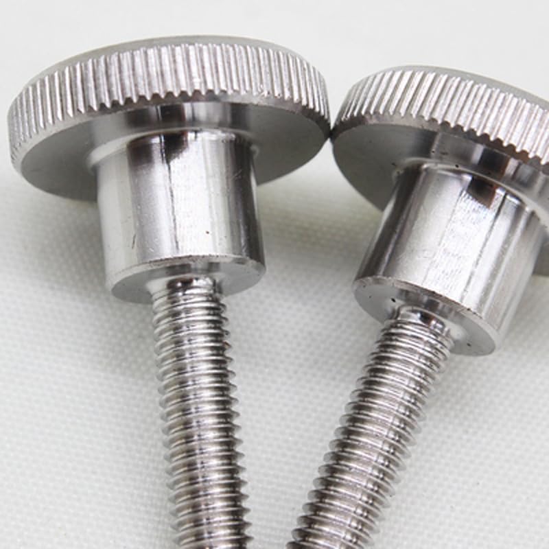 2PCS Thumb Screw Big Flat Head Bolt DIN464 Knurled Steps Screws Stainless Steel M3 M4 - (Thread Diameter: M4x16mm)