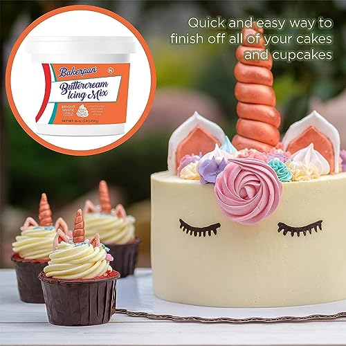 Bakerpan Buttercream Frosting For Cake Decorating - Vanilla Frosting For Cake Decorations - Perfect For Icing, Decoration - Vegan, Non PHO, Kosher - White - 1 Pound - Thumbnail 3