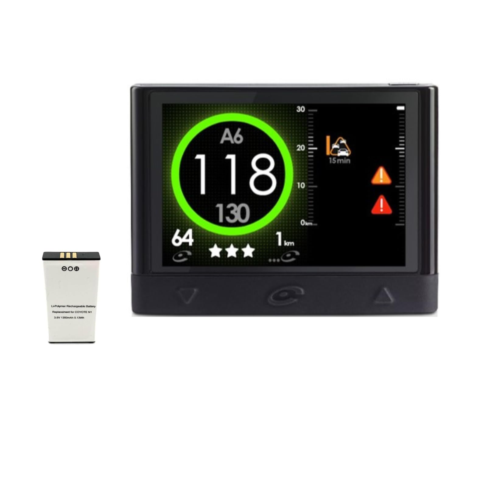 Batterie de Remplacement pour Coyote Mini GPS Neuve N1 - Li-Polymer 3.8V 1350mAh 5.13W - Baterrie Compatible avec Assistant Aide à la Conduite Coyote Mini
