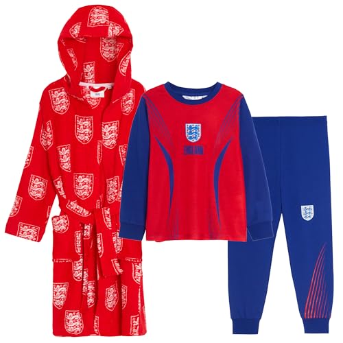 Pijama de Inglaterra Football Club con albornoz con capucha y conjunto de 3 piezas