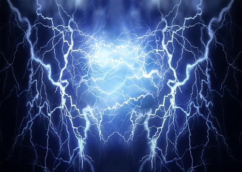 Fond en tissu orage d'éclairs bleu intense pour studio de photographie