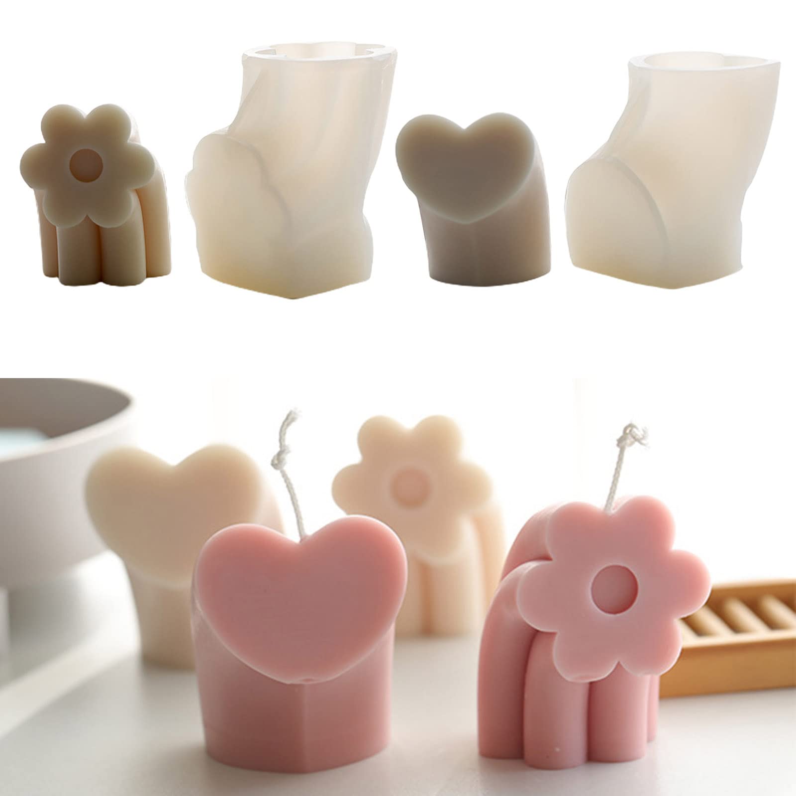 CPAOWEHF Stampi in silicone a forma di fiore per decorazioni di sapone in resina epossidica stampi in silicone per gesso stampi in silicone fondente